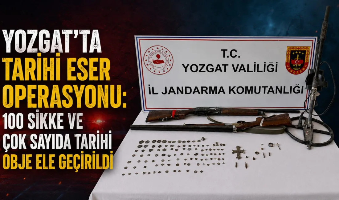 Yozgat'ın Çekerek ilçesinde jandarma ekiplerince düzenlenen operasyonda tarihi eser niteliği