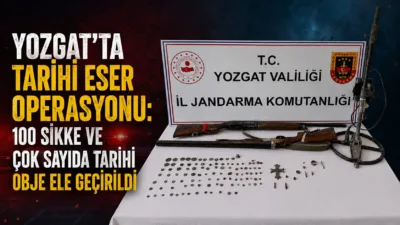 Yozgat'ın Çekerek ilçesinde jandarma ekiplerince düzenlenen operasyonda tarihi eser niteliği