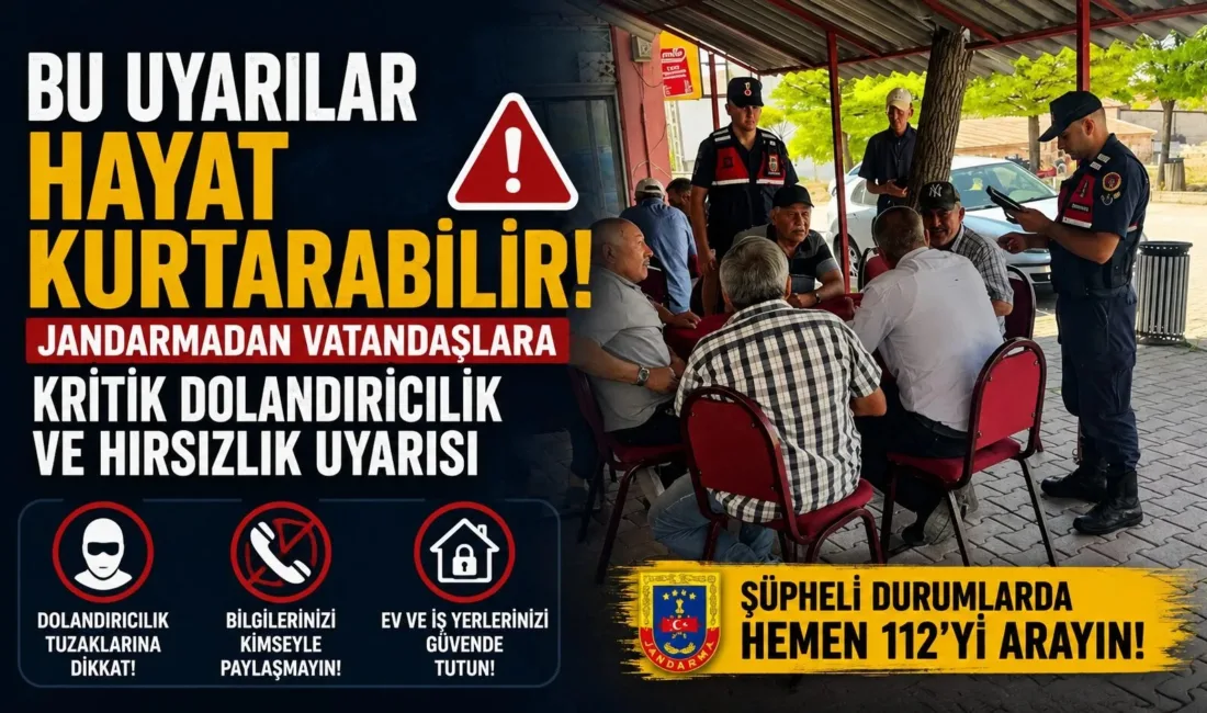 Bu Uyarılar Hayat Kurtarabilir! Jandarmadan Vatandaşlara Kritik Dolandırıcılık ve Hırsızlık Uyarısı Son dönemde artan dolandırıcılık ve hırsızlık olaylarına karşı vatandaşları bilinçlendirmek