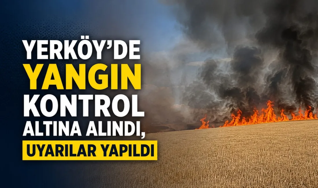 Yozgat'ın Yerköy ilçesindeki Kömüşören Köyü'nde çıkan tarla yangını, ekiplerin hızlı