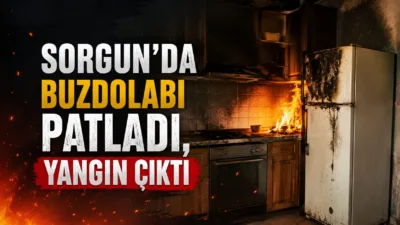 Yozgat'ın Sorgun ilçesinde bir evde meydana gelen buzdolabı patlaması sonrası