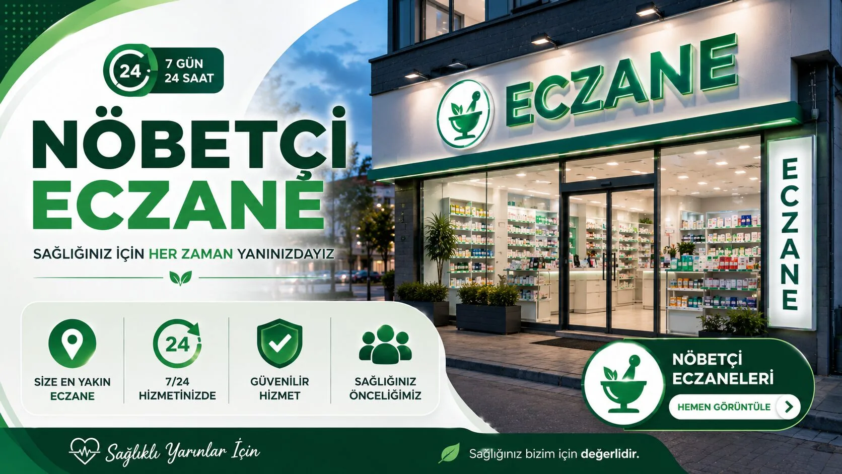Edirne genelinde 8 Temmuz Çarşamba tarihinde nöbetçi olarak hizmet verecek