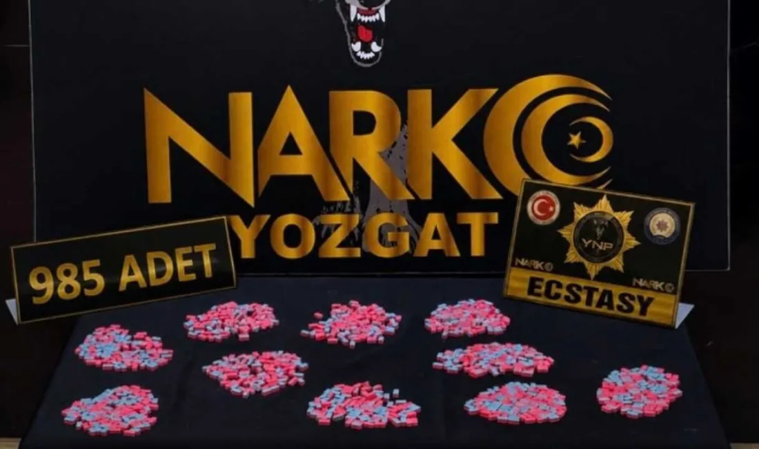 Yozgat'ta düzenlenen narkotik operasyonunda, il dışından getirilen 985 adet uyuşturucu